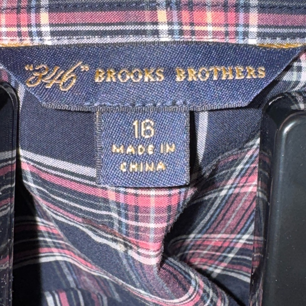 Brooks Brothers Cotton Plaid Ruffled Button-Up Shirt - Picture 5 of 6